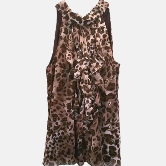 B Wear Women's Size Medium Blouse Shirt Animal Print Halter Top with Ties - Picture 1 of 8